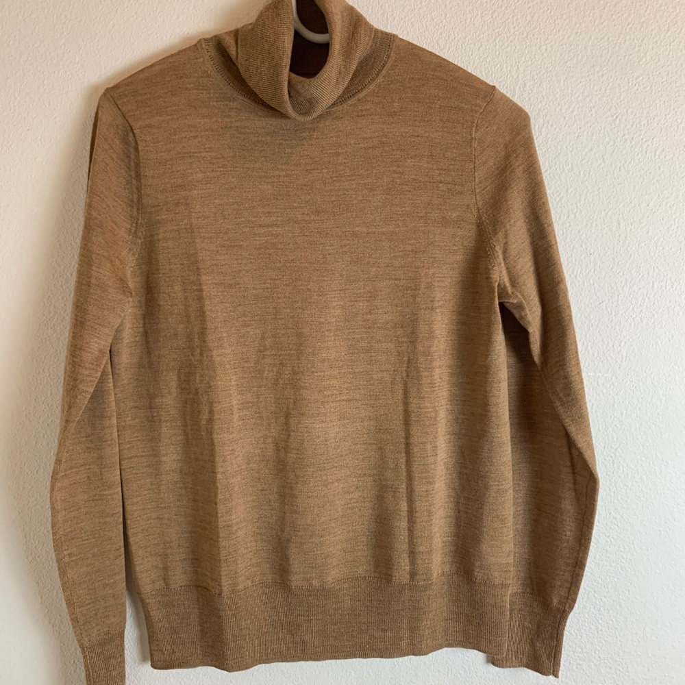 J Crew camel thin turtleneck